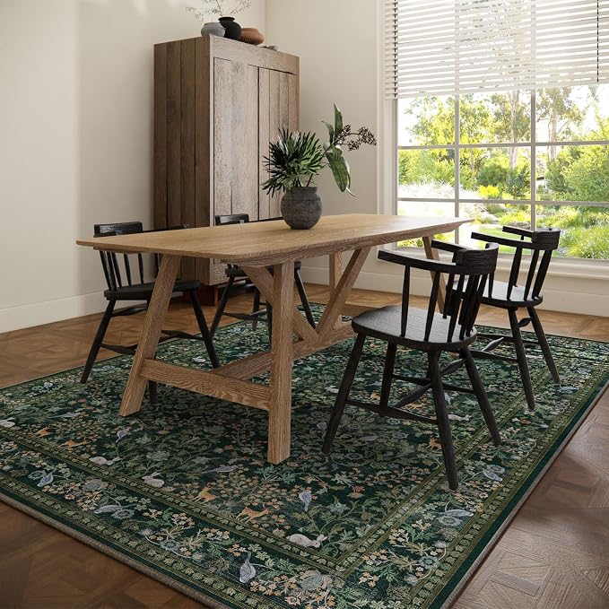 8x10 Area Rugs for Living Room: Washable Rug Vintage Rugs Stain Resistant Non - Image 6