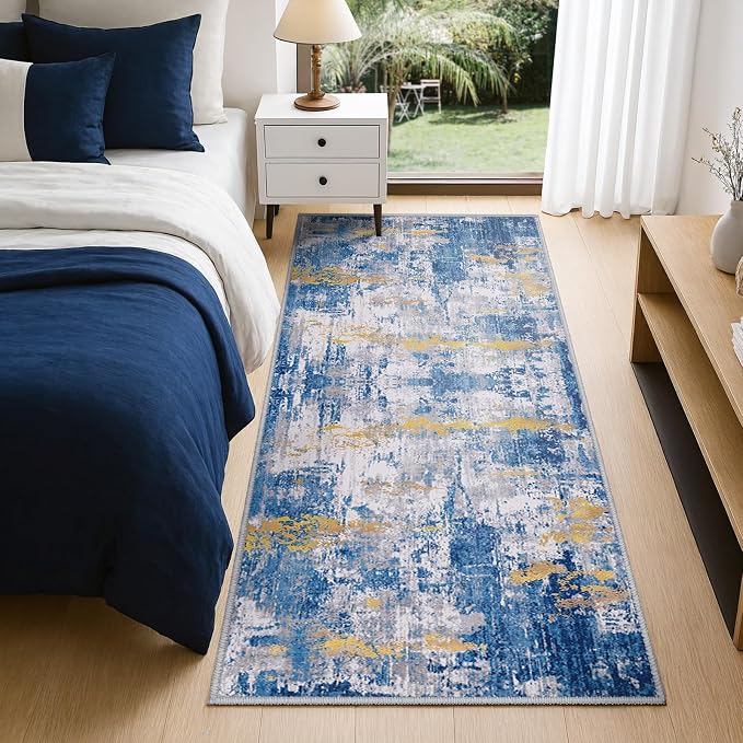 RELEANY Washable Area Rugs 2'x8' Non-Slip Modern Abstract Soft - Image 5