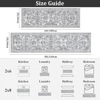 Yamaziot Washable Runner Rug 2x8 – Non Slip Boho Floral Hallway Runner Rug - Image 2