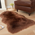 EasyJoy Ultra Soft Fluffy Shaggy Area Rug, 2 x 4 ft, Coffee | Sheepskin - Image 3