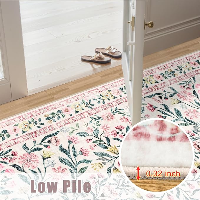 6x9 Area Rugs for Living Room: Floral Washable Rug Vintage Large Soft Boho - Image 11
