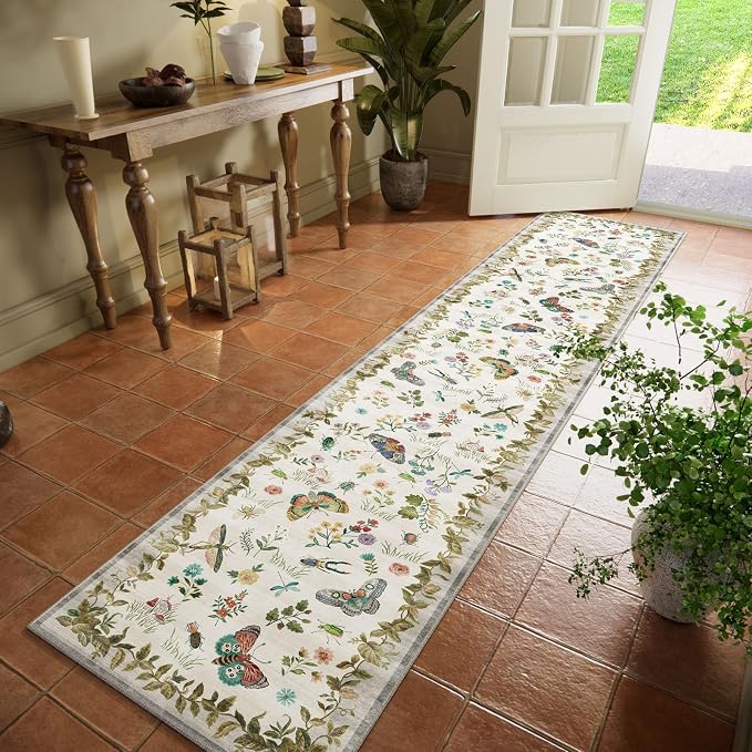 Machine Washable Kitchen Runner Rugs: 2'x10' Hallway Runner Stain Resistant Non - Image 2