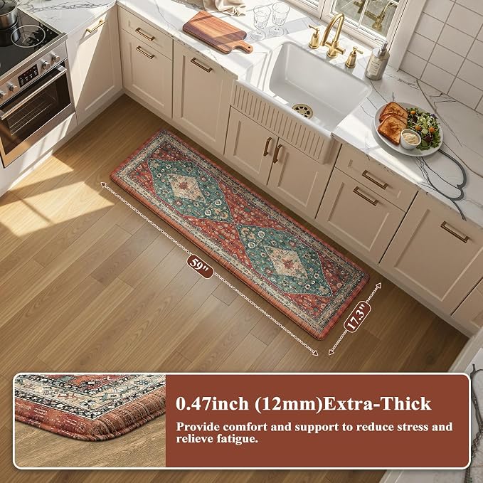 Collive Kitchen Rugs Anti Fatigue Kitchen Runner Mats Cushioned, Comfort - Image 2