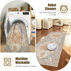 Washable Area Rug 2'6'' x 8' Vintage Traditional Persian Mat - Image 7