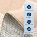 GarveeHome Checkered Blush Beige Neutral Nursery Kids Playroom 4x6 Washable Rug - Image 6