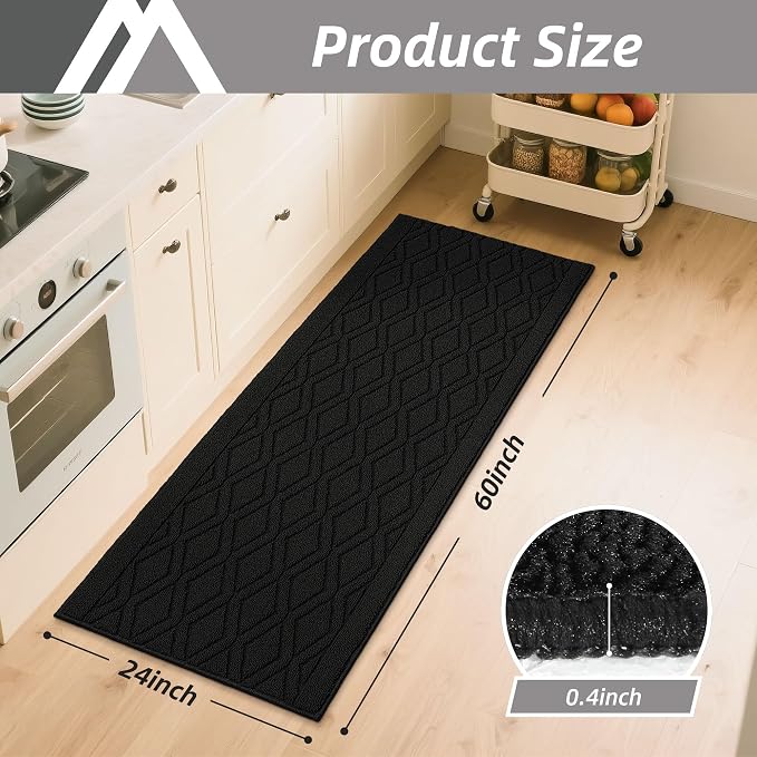 COSY HOMEER-Kitchen-Rugs-Non-Slip-Washable 24"x60" Absorbent Kitchen Runner - Image 2