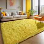 ONASAR Yellow Rugs for Living Room Bedroom, 5x8 Fluffy Bedside Area Rug - Image 4