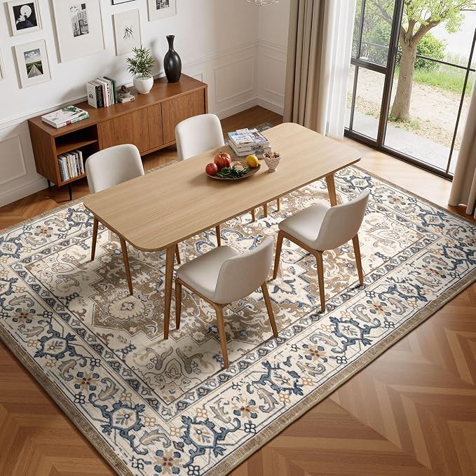 Lessymo Washable Area Rugs 6 x 9, Boho Area Rug Low Pile - Image 5