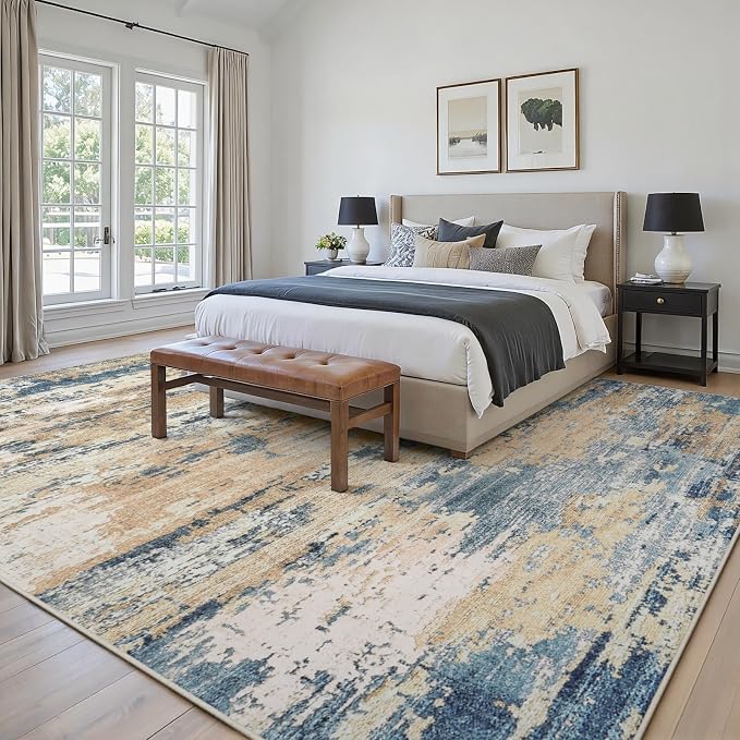 Area Rugs 8x10 Living Room: Large Soft Washable Rug Modern Abstract Anti-Skid - Image 4