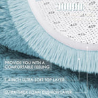 OLANLY Light Blue Round Rugs for Bedroom - Image 7