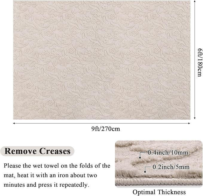 Vaukki 6x9 Area Rug for Living Room, Soft Fluffy Washable Modern Floral Indoor - Image 2