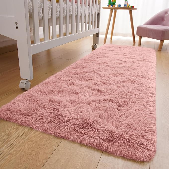 YJ.GWL Fluffy Runner Rugs for Bedroom Living Room Soft Shag Rug 2x6 Feet - Image 7