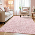 Macgace 4x6 Pink Area Rug, Soft Shag Carpet, Washable Bedroom Nursery Rugs - Image 3