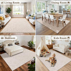 Vaukki 5x7 Area Rug for Living Room, Soft Fluffy Washable Modern Floral Indoor - Image 5