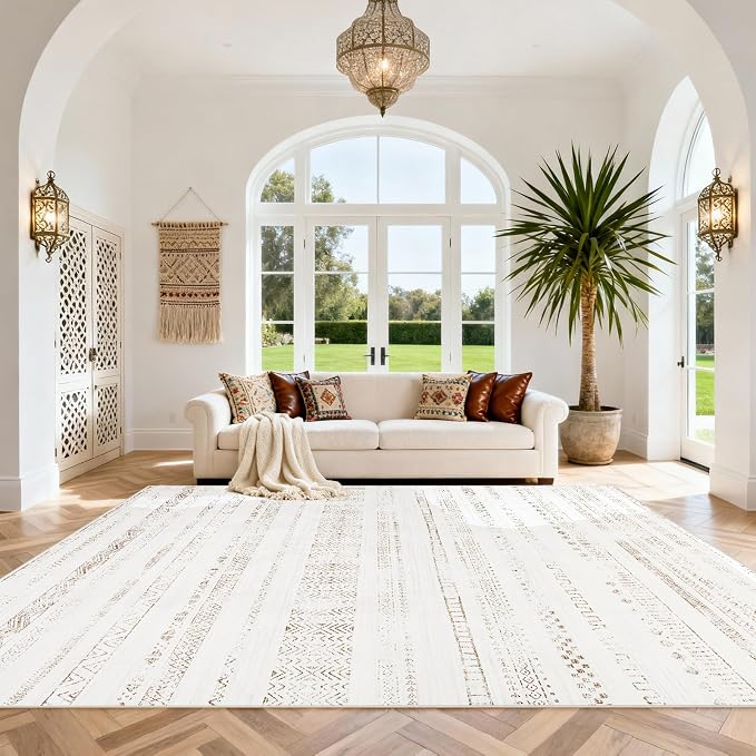 Srugn Moroccan Washable Rugs 8x10 Area Rugs by Srugn