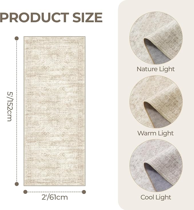 2x5 Rug Runner Washable for Entryway, Soft Bathroom Rugs - Image 2