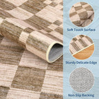 GarveeHome Brown Checkered Rug 2x3 Washable Rug Non-Slip - Image 5