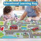 Capslpad Kids Rug Educational Play Rug 5.2'x3.3' Traffic Road Kids Play Car Mat - Image 6