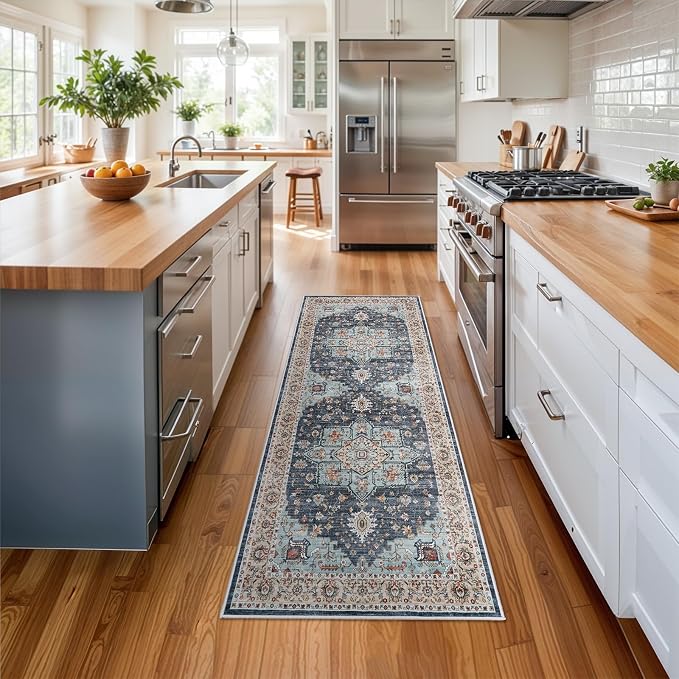 Washable Oriental Hallway Runner Rug - Image 2