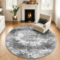 Washable 5 FT Round Rug Grey Circle Area Rugs by Acapet