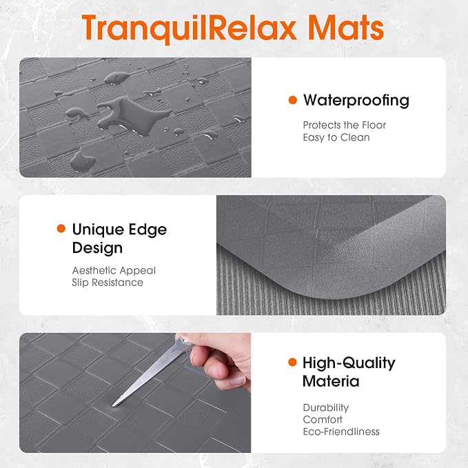 TranquilRelax 4/5 Inch Thick Anti-Fatigue Kitchen Mats 2Pcs, Cushioned Non-Slip - Image 3