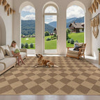 Lahome Colette Checkered Easy Jute Rug, 9x12 Washable Dining Room Rug Indoor - Image 7