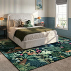 LIVEBOX Washable Bedroom Rug 8x10 Under Bed, Modern Stain Resistant Dark Green - Image 7