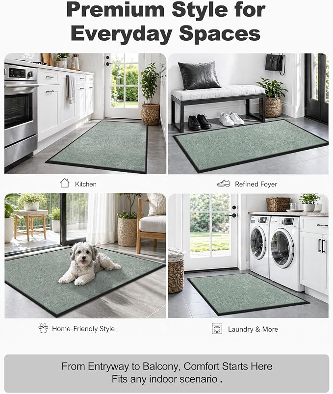 Mibao Front Door Mat Indoor Entrance, 29.5" x 17", Dirt Trapper Welcome Mat - Image 7