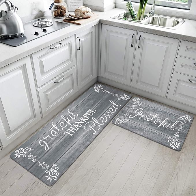 HEBE Anti Fatigue Kitchen Mat Set of 2 Non Slip Cushioned Kitchen Mats - Image 7