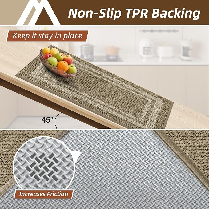COSY HOMEER Kitchen Rugs Sets 2PCS, Non-Slip Washable Kitchen Mats - Image 4