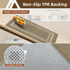 COSY HOMEER Kitchen Rugs Sets 2PCS, Non-Slip Washable Kitchen Mats - Image 4