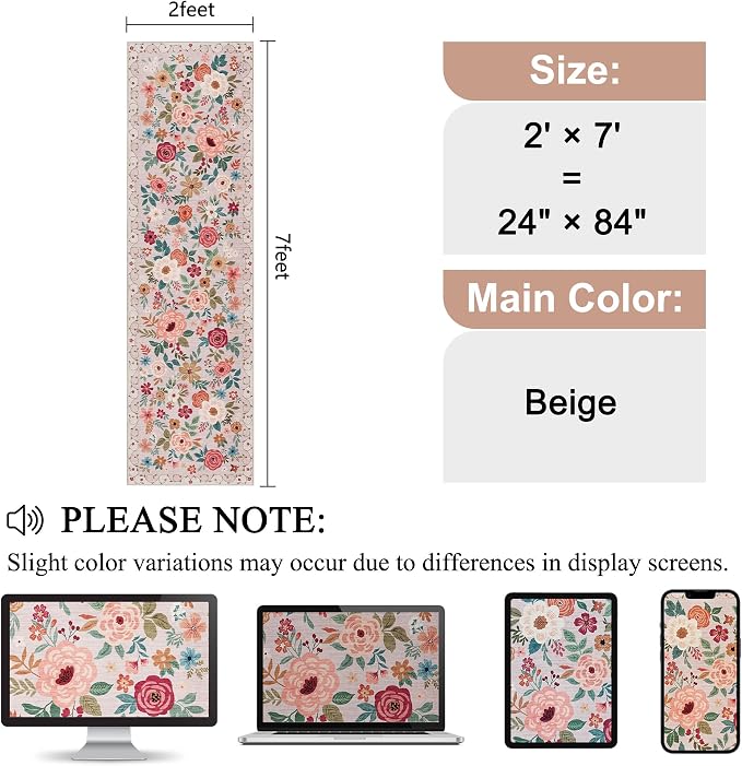 DUKINO Runner Rug, 2x7 Boho Kitchen Rug - Image 2