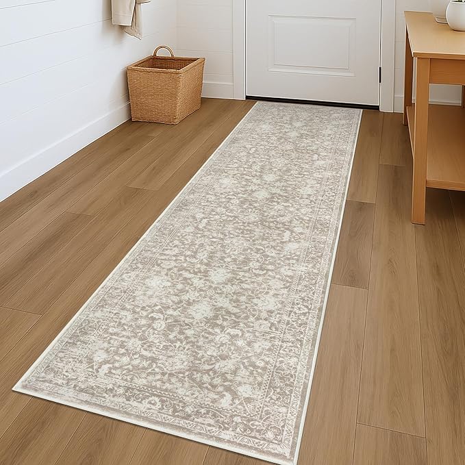 KILOCOCO Hallway Runner 2x7 Rug Runner Printed Vintage Floral Washable Kitchen by Kilococo