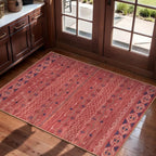 SERISSA 2x3 Rugs for Entryway, Washable Non-Slip Red Ochre Small Area Rug by SERISSAHomeDecorCollection