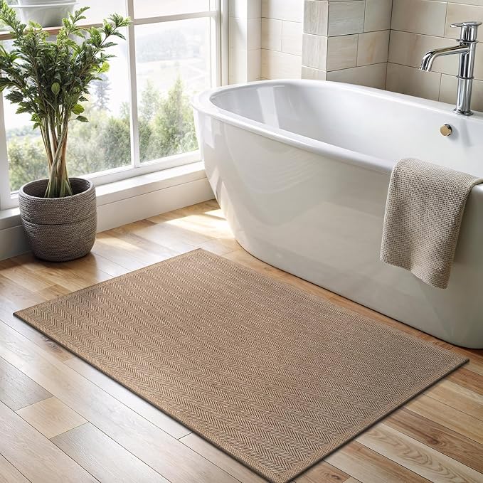 CAMILSON Easy Jute Rug 2x3, Indoor Outdoor Natural Color Fiber Area Rugs - Image 4