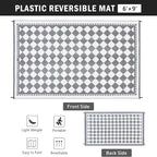 HUGEAR Outdoor Waterproof Rug 6'x9' Plastic Straw Rugs Washable Reversible - Image 2