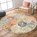 Lahome Round Moroccan Washable Rug, Soft Vintage Small Round Rug 3ft Non-Slip by Lahome