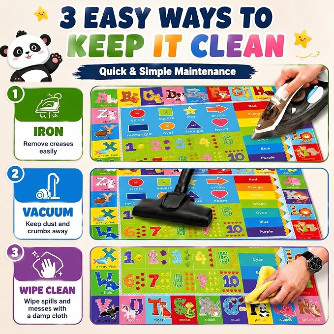 ABC Kids Play Rug, Non-Slip Classroom Carpet, soft low-pile surface, non-slip - Image 3