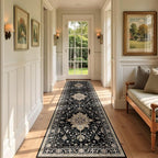 RELEANY Area Rugs Runner 3'x9' Washable Non-Slip, Floral Vintage Distress - Image 2
