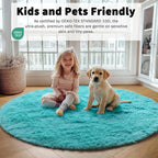 ONASAR Teal Blue Round Rugs 5ft - Image 5