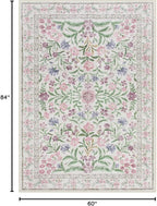 Wonnitar Floral Purple Rug for Bedroom, Washable 5x7 Area Rugs for Dorm - Image 2