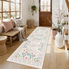 Rugxara 2x6 Floral Runner Rug, Washable Runners - Image 2
