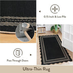 LIVEBOX Scalloped Washable 3x5 Outdoor Rug, Indoor Non Slip Patio Rugs - Image 6