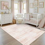 Latte&Fog 5x7 Washable Pink Rug by LatteFog