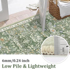 Yamaziot Washable Area Rug 8x10 – Large Non-Slip Boho Floral Living Room Rug - Image 4
