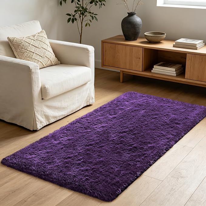 Shag Runner Rug for Bedroom Living Room 2x6 Upgrade Non-Slip Fluffy Soft - Image 8