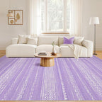 Nakagishi Purple Rug for Bedroom Girls: 5x7 Washable Boho Large Neutral Area - Image 3