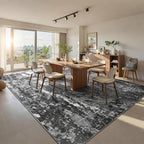 Ompaa Living Room Rug 5x7 Black Area Rug Machine Washable Boho Carpet Non Slip - Image 3