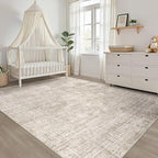 8x10 Area Rugs Living Room: Washable Large Neutral Brown Rug Abstract Soft - Image 8