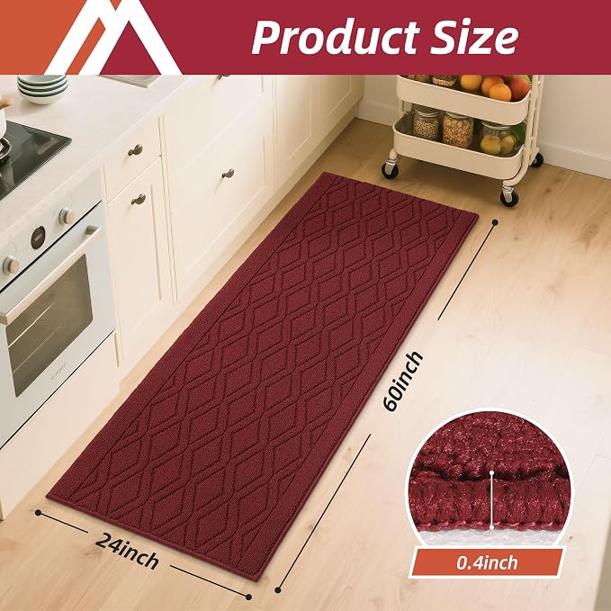 COSY HOMEER-Kitchen-Rugs-Non-Slip-Washable 24"x60" Absorbent Kitchen Runner - Image 2